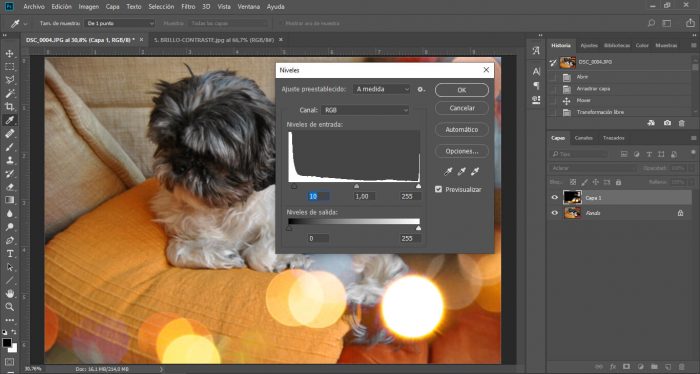 6. NIVELES Y AJUSTES EFECTO BOKEH - PASO 6